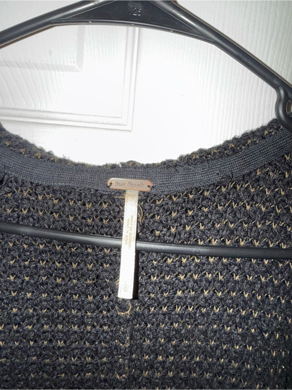Free People Black Hooded Fringe Open-Front Cardigan - Picture 3 of 3